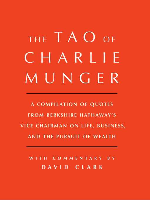 Title details for Tao of Charlie Munger by David Clark - Wait list